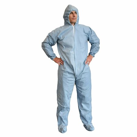 CORDOVA DEFENDER FR Self-Extinguishing Coverall with Hood and Boots, L, 12PK FRC400L